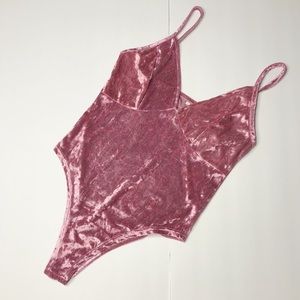 Pink Velvet Bodysuit